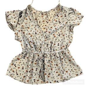 Sienna Sky Girls Blue Floral Top Small